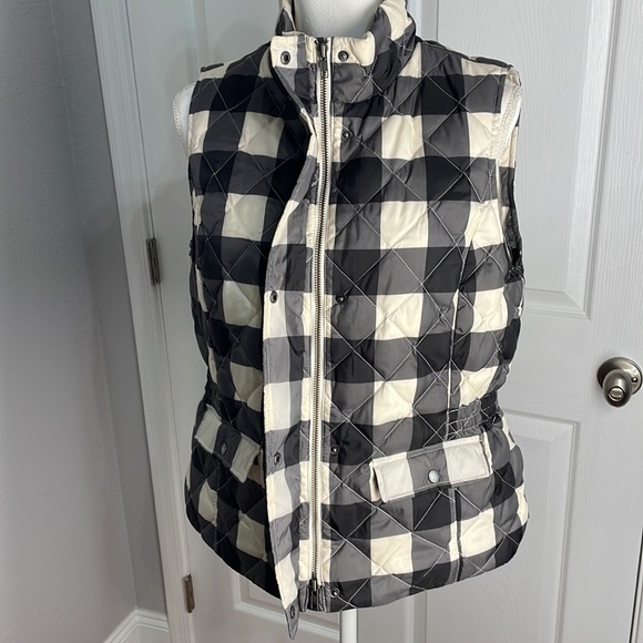 TALBOT’S  down-filled checkerboard plaid sleeveless vest size MP - Picture 5 of 12